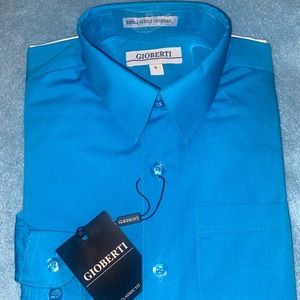 Gioberti Turquoise Long Sleeve Dress Shirt Size 5